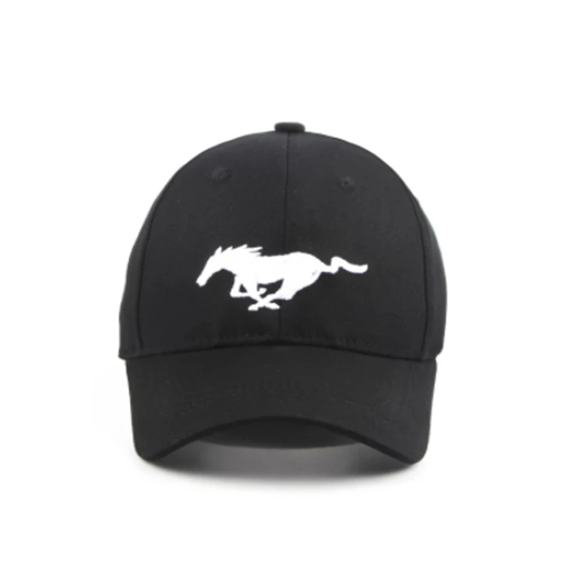 

2022Black Baseball Cap Sports Racing Car Men's Sunglasses Moto MUSTANG Car Motocross Hats Cap Racing F1 Motorcycle 3D Embroidery