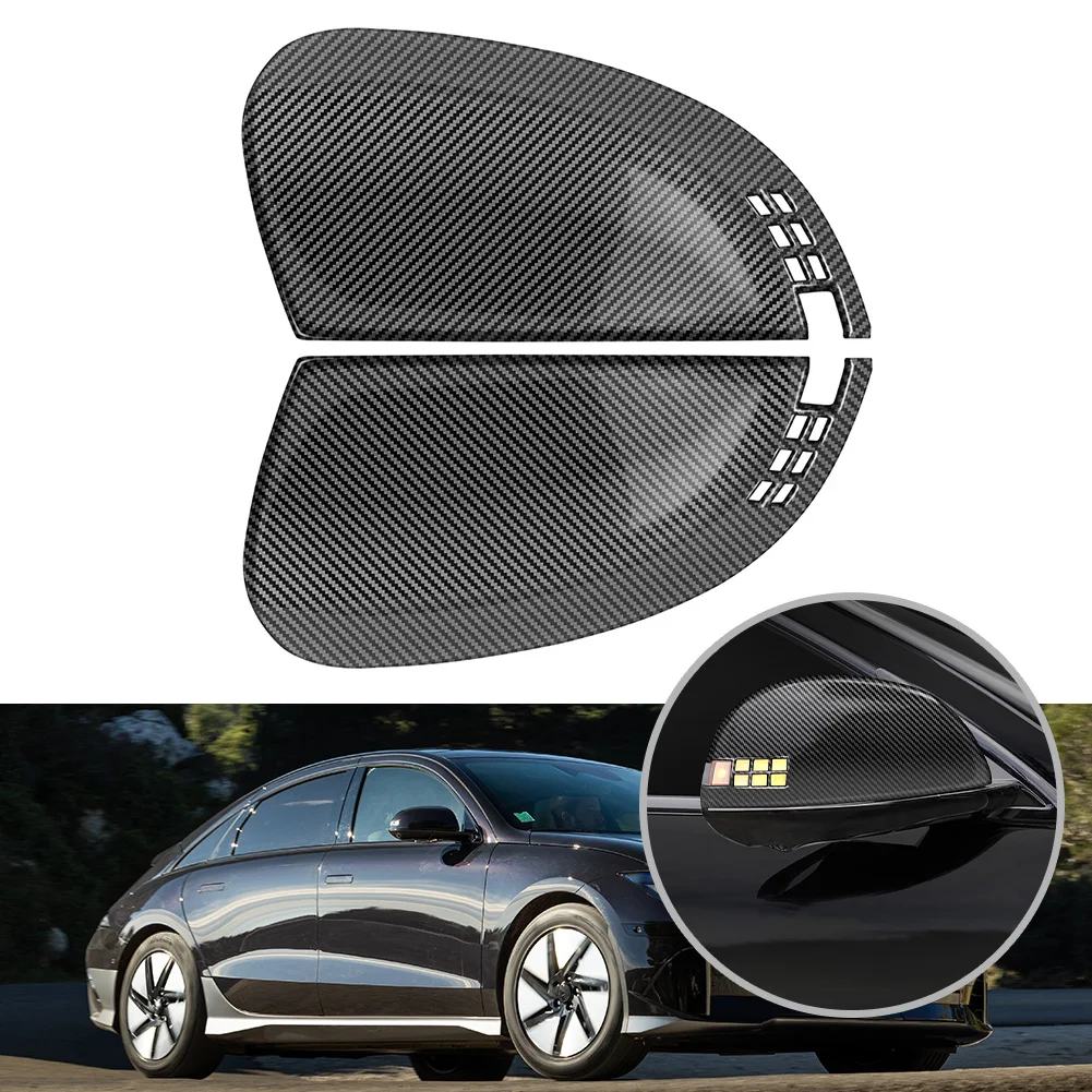 

2pcs Carbon Fiber ABS Side Rearview Mirror Covers Trim For Hyundai IONIQ 6 2022+ Direct Mount Automotive Parts & Accessories