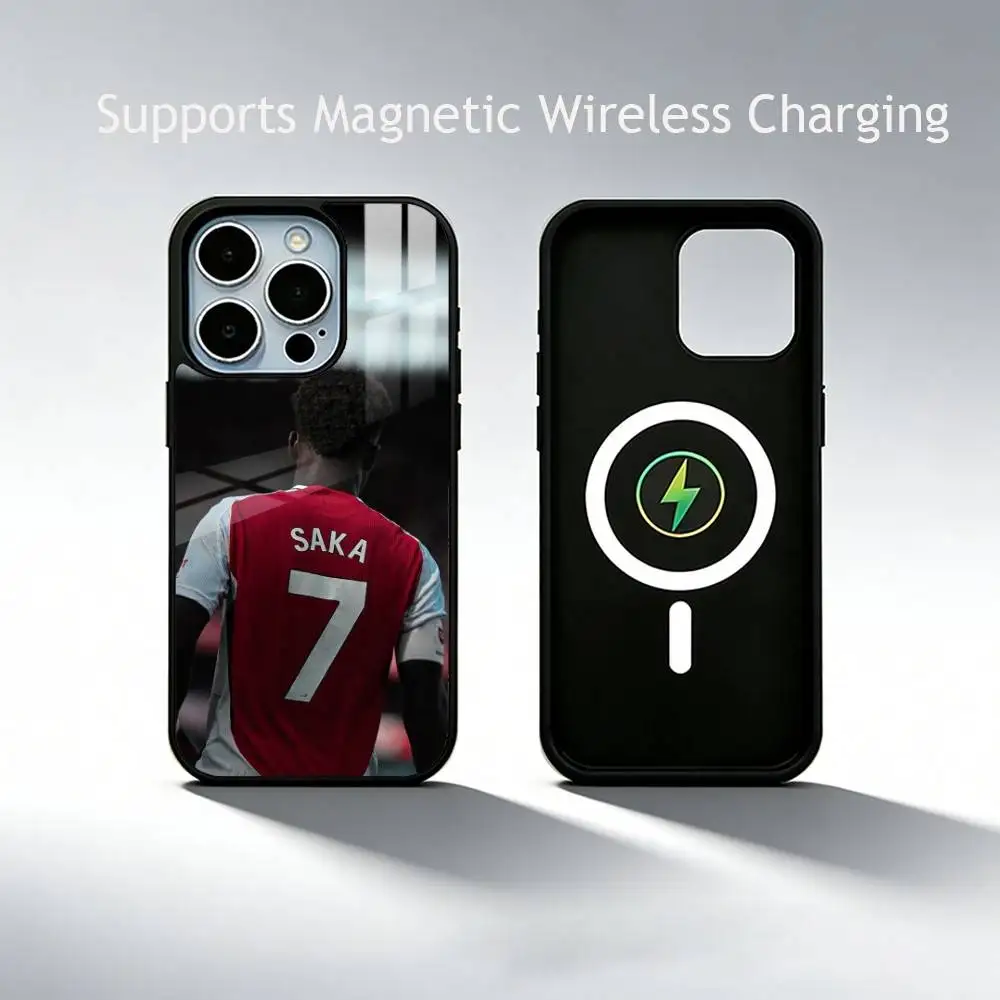 Фото Чехол для телефона Football B-Bukayo Saka bs7 для iPhone 17, 16, 15, 14, 13, 12, 11 Plus, Pro с поддержкой магнитной беспроводной зарядки №5