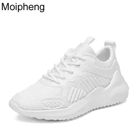 Кроссовки Moipheng женские, белые, дышащие, прогулочные, повседневные, для пар, легкая светильник для женщин, 2022