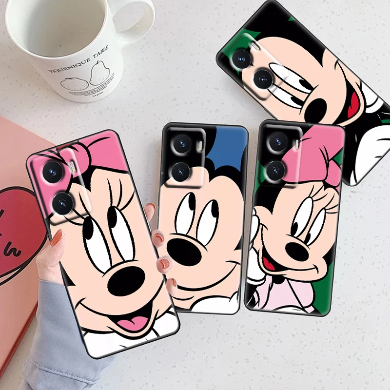 Пара с Микки и Минни для OPPO A74 A72 A53 Reno 7 6 5 4 2 Find X3 X2 Z Lite Neo Pro Plus SE, черный телефон