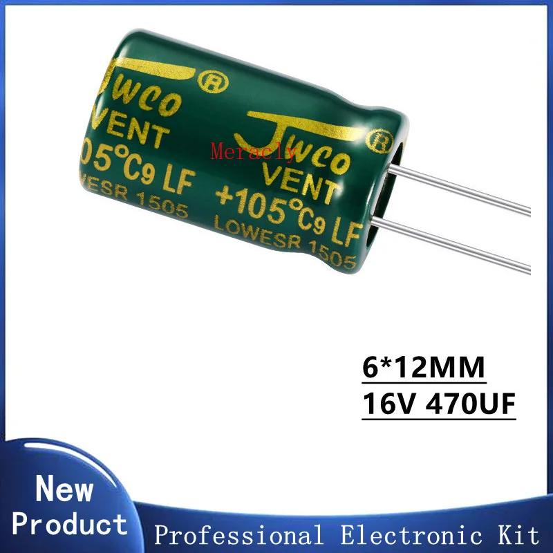 

10 шт., высокочастотные и низкоимпедансные алюминиевые электролитические конденсаторы 16 в 470 мкФ 20%