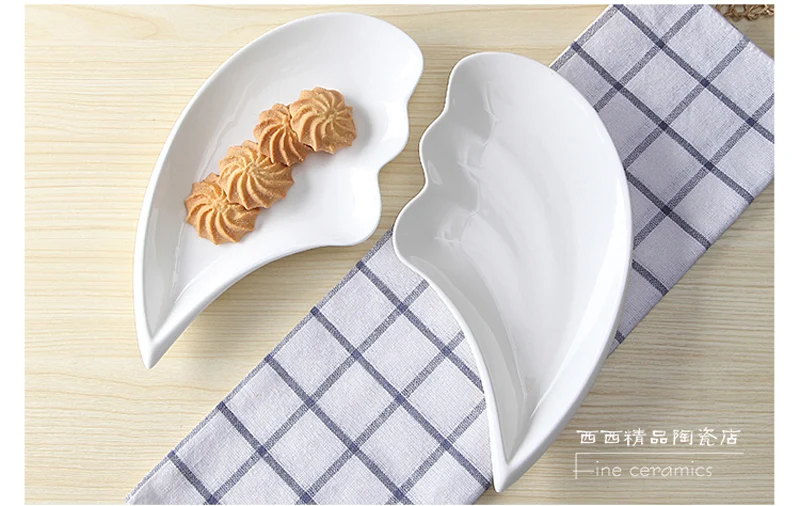 Набор из 2 предметов фарфоровая тарелка для торта с тиснением угловых крыльев