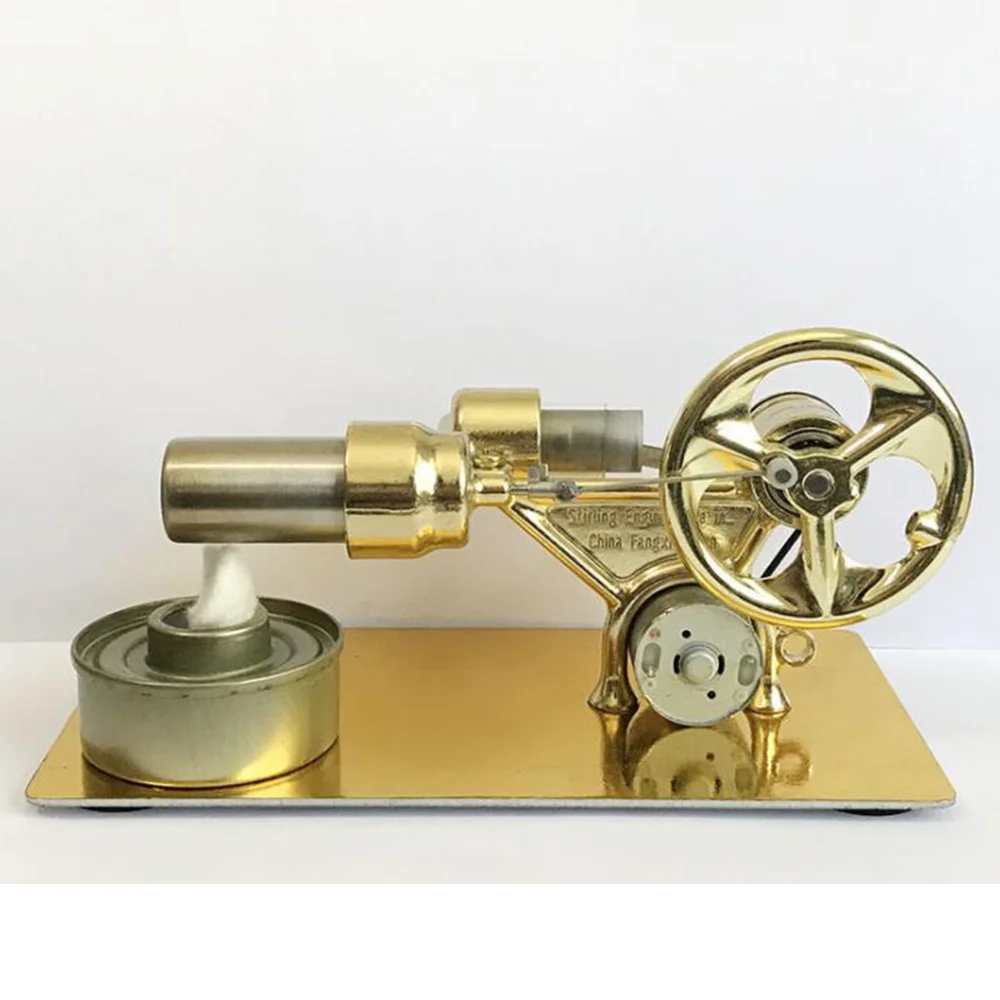 

Mini Hot Air Stirling Engine Motor Model Stream Power Physics Experiment Model Educational Science Toy Gift for Children