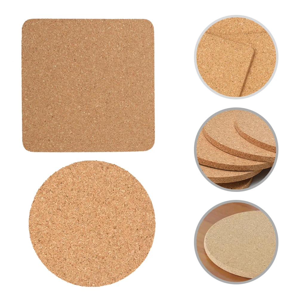 

6Pcs Reusable Coasters Cork Coasters Drink Coasters Office Cup Mats Cork Coasters