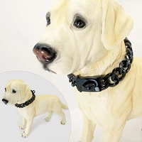 strong heavy duty black dog chain collar walking metal chain dog collar with design secure buckle for small big dogs usage