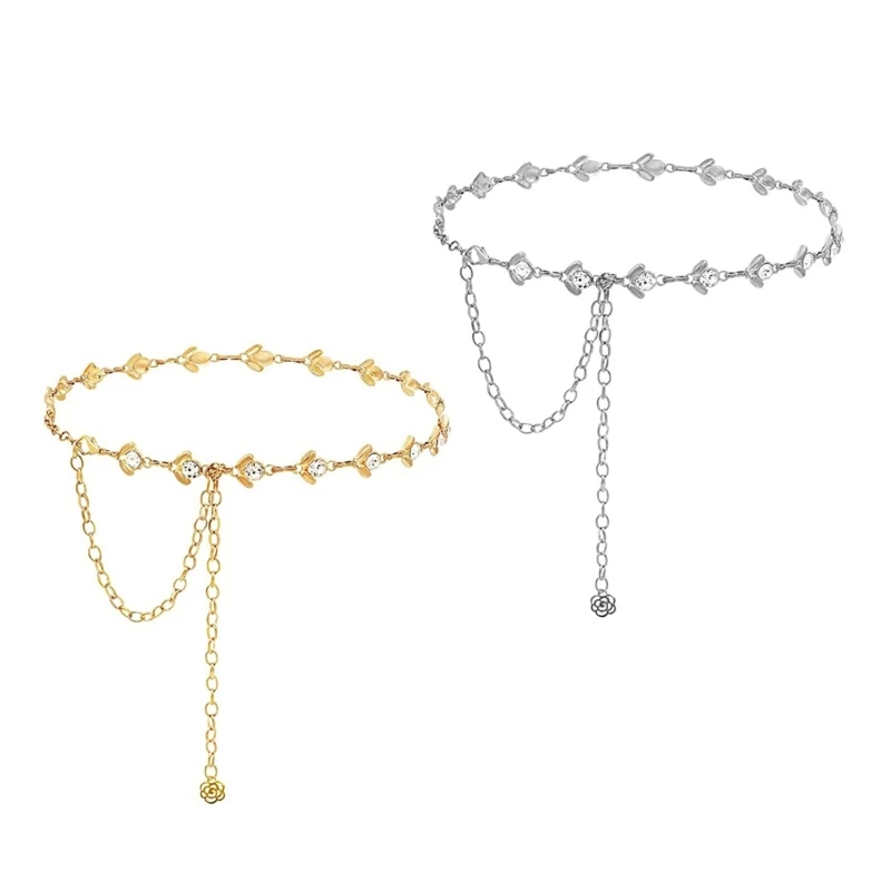 

Женское платье с металлической цепочкой и поясом