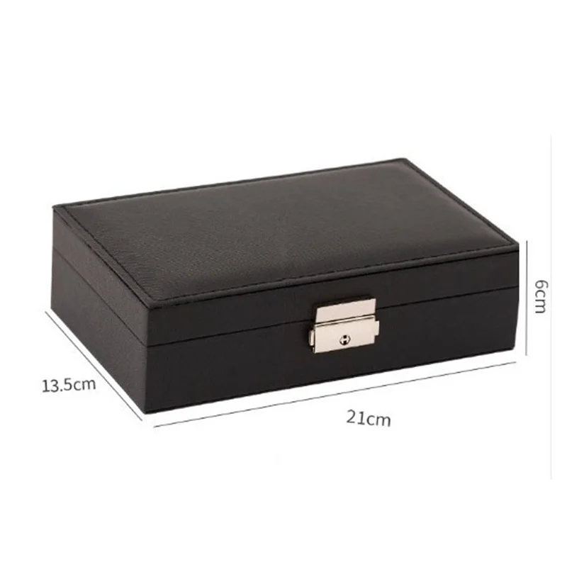 Cross Grain Leather Jewelry Storage Box Portable Storage Box Earrings Ring Items Chain Item Storage Jewelry Packaging Gift Box