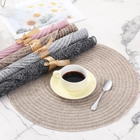 japanese style hand woven round placemats non slip heat insulating mats eco friendly pvc table mats home hotel placemats