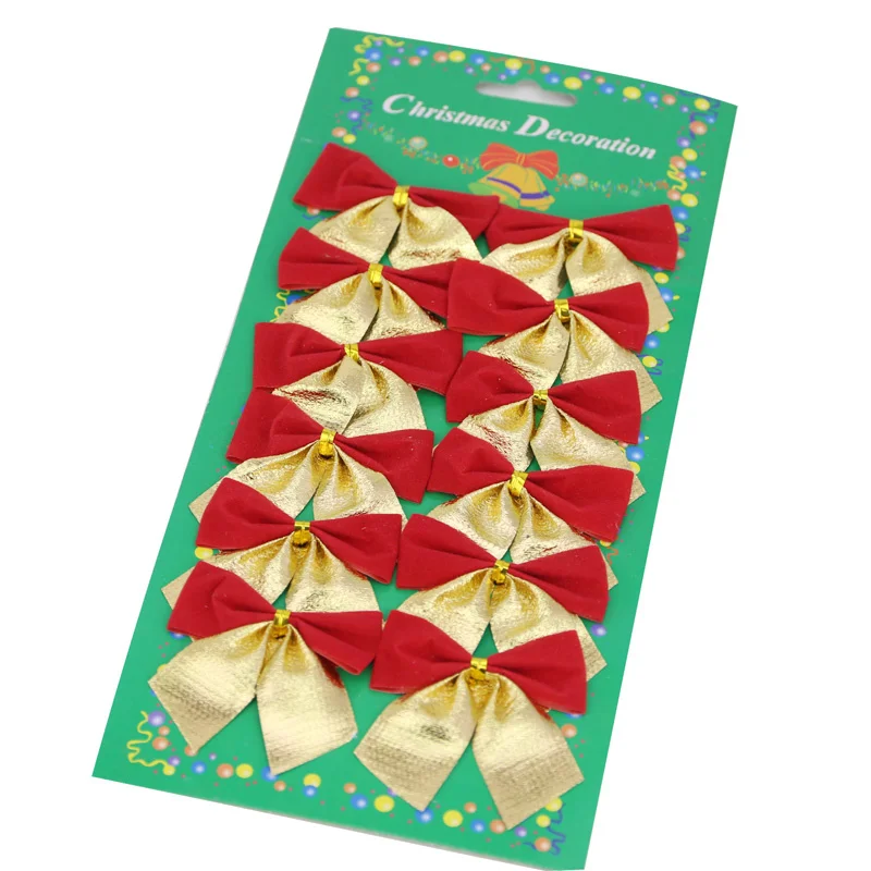 

(12 шт.) 5-6 см (прибл.) лук, рождественские украшения ручной работы «сделай сам», Рождественская елка, новогодние праздничные украшения, банты