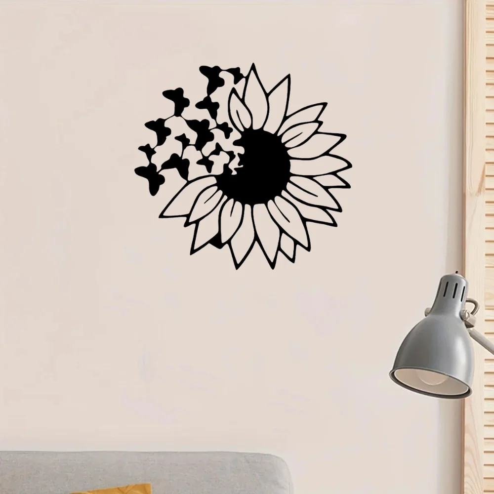 Элегантный Настенный декор в виде бабочки и подсолнуха 1 шт.-металлический