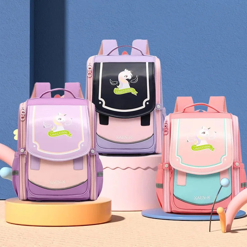 Cute British Style Children PU Unicorn Astronaut Cartoon Backpacks New Girls Boys Students Large Capacity Schoolbags for Travel