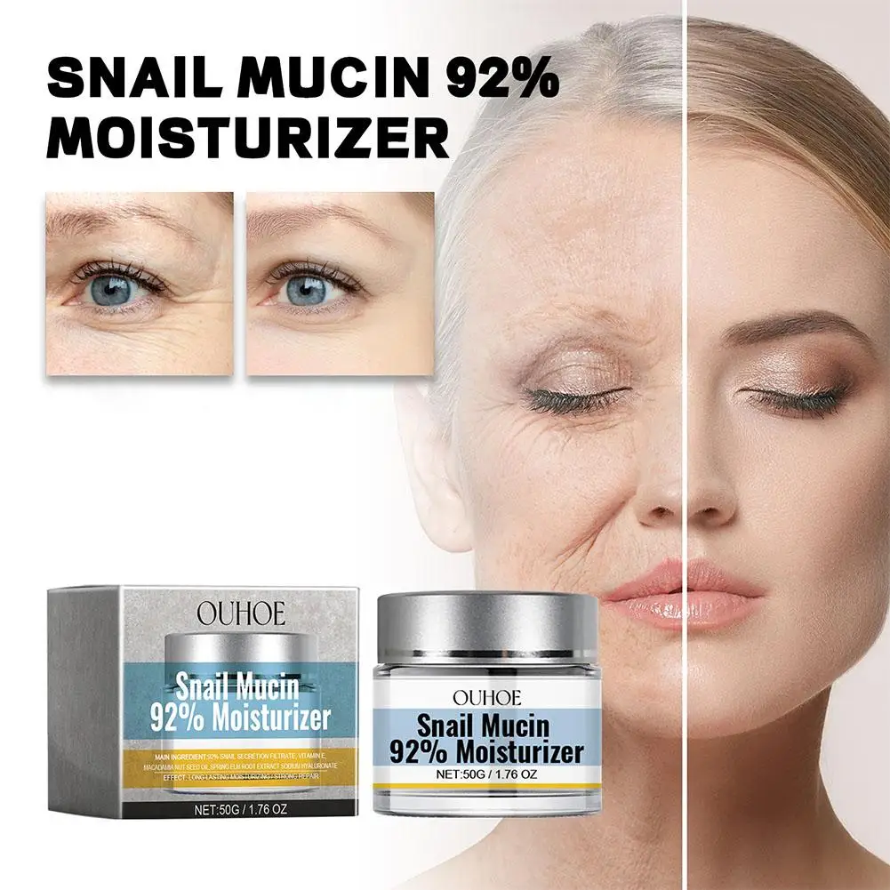 Увлажняющий гель-крем для лица Ouhoe Snail Mucin 92% крем Восстанавливающий увлажняющий