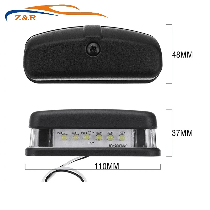 

1 шт. 6 светодиодный ных ламп для номерного знака автомобиля для SUV Авто RV грузовик прицеп задний фонарь подсветильник ка номерного знака s лампа автомобильные аксессуары
