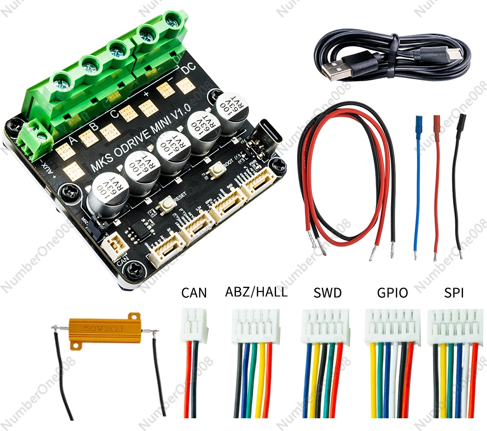 Сильноточный одноканальный интегрированный энкодер Odrive As5047p на основе Odrive3.6