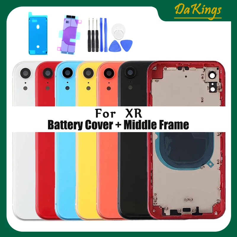 

For iPhone X XR Battery Back Cover + Middle Chassis Frame + SIM Tray + Side Key Parts Rear Housing Case Assembly