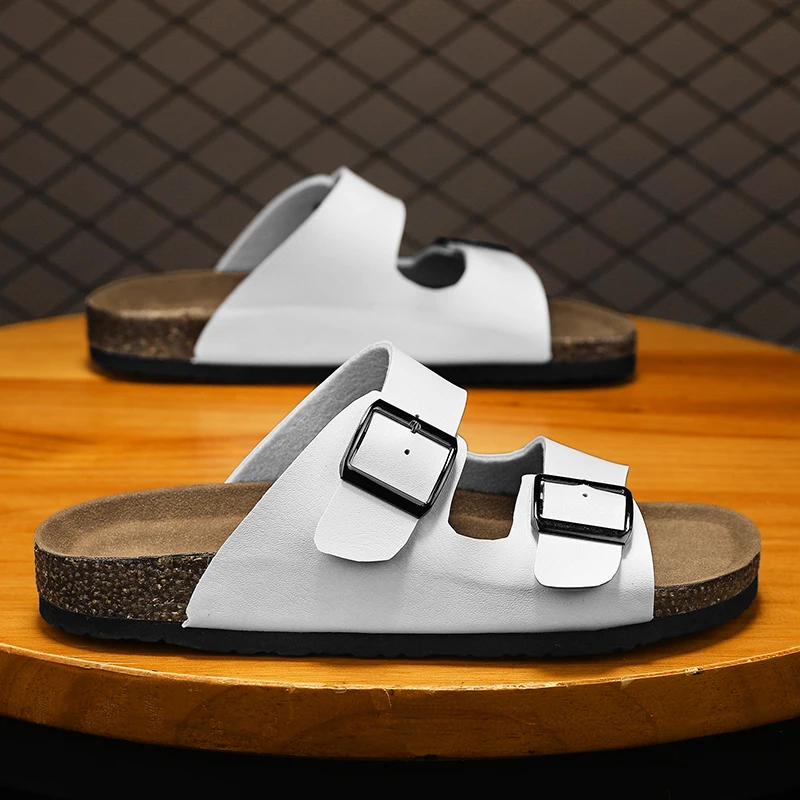 Сандалии CYYTL мужские кожаные повседневные шлепанцы удобные легкие с