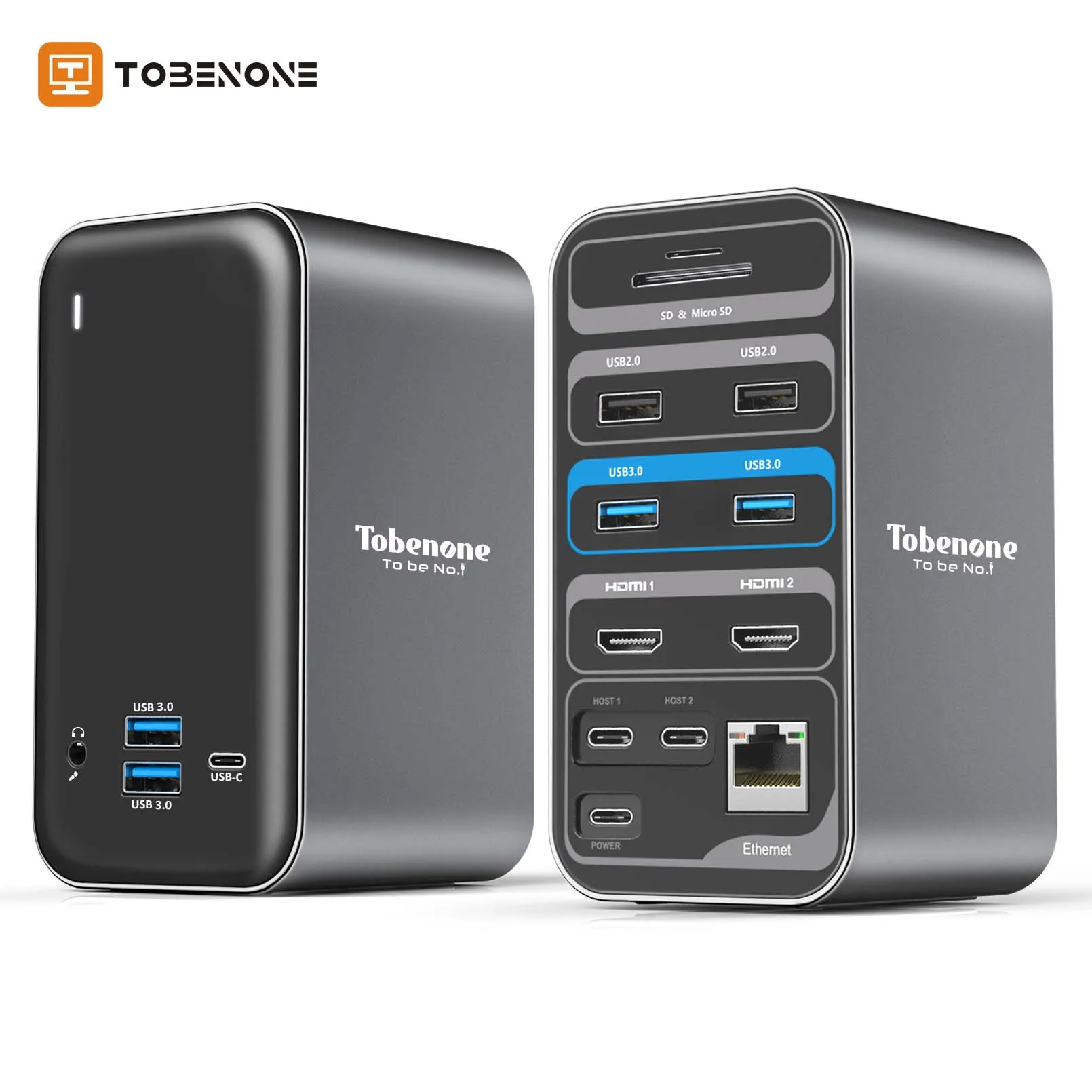 Tobenone HUB USB tipo C Docking Station 4K 60Hz porta Display compatibile HDMI Dock per Laptop USB 3.0 per Thunderbolt 3 MacBook Pro