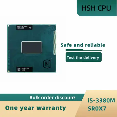 Процессор Intel Core i5-3380M i5 3380M SR0X7, 2,9 ГГц, двухъядерный, четырехпоточный, 3 МБ, 35 Вт, разъем G2 / rPGA988B