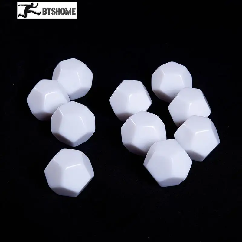 

5pcs D12 Blank White Dice 21.5mm Glossy 12 Sided White Blank Dice For Kid DIY Write Painting Graffiti Board Games Accessories