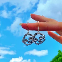 european and american fashion new jewelry silver ring mushroom earrings earrings creative simple handmade gift