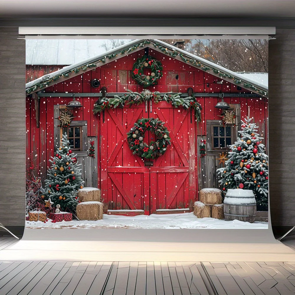 Рождественский фон для фотосъемки из полиэстера с изображением рождественской