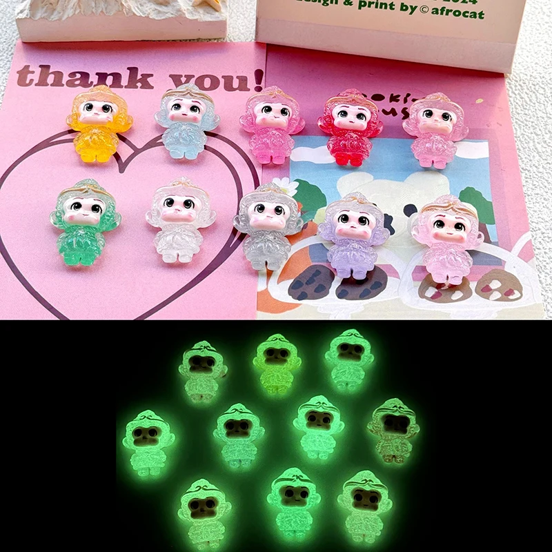 10 шт. светящиеся Мультяшные стоячие фигурки солнца Wukong микро пейзажная миниатюра