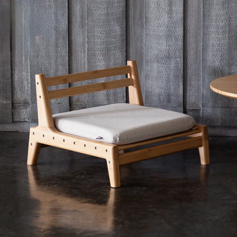 

Meditation Seat with Cushion Tatami Chair Floor Backrest Chair Home Living Room Bamboo Furniture Japanese Legless Zaisu Chair