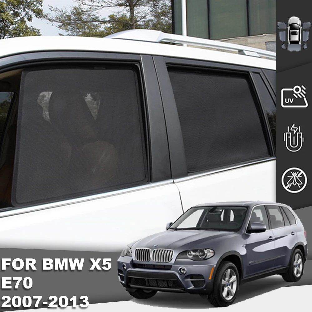 

For BMW X5 E70 2006-2013 Car Sunshade Magnetic Front Windshield Mesh Curtain Rear Side Window Sun Shade Shield E 70