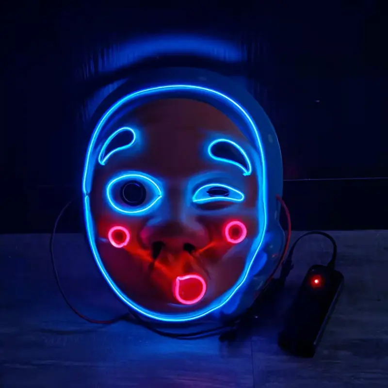 Маска для косплея Demon Killer светодиодсветодиодный светящаяся маска с японским