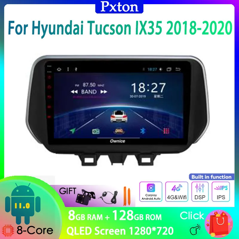 

Мультимедийный плеер для Hyundai Tucson IX35 2018-2020 Carplay Auto 8G + 128G 4G WIFI DSP