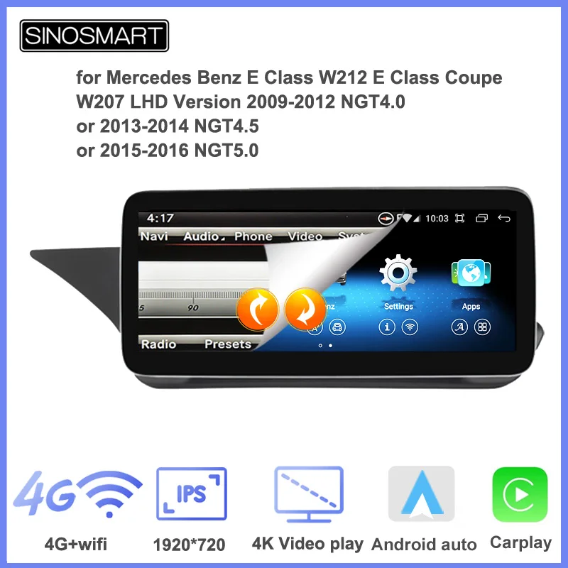 

Sinosmart Car GPS Navigation for Mercedes Benz E Class W212 E Class Coupe W207 LHD Version 2009-2016 All OEM Features Retained