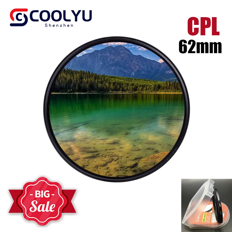 

62 62mm Waterproof Circular Polarizer CPL Camera Lens Filter for Canon EOS Nikon Sony Olympus Fuji X-E2 X-E1 X-Pro12 X-M1 DSLR