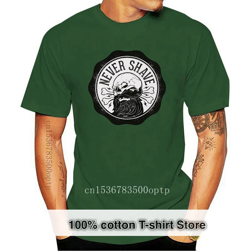 

Новинка 2019, летняя футболка, футболка с татуировкой без бритья, модная черная футболка с черепом и бородой