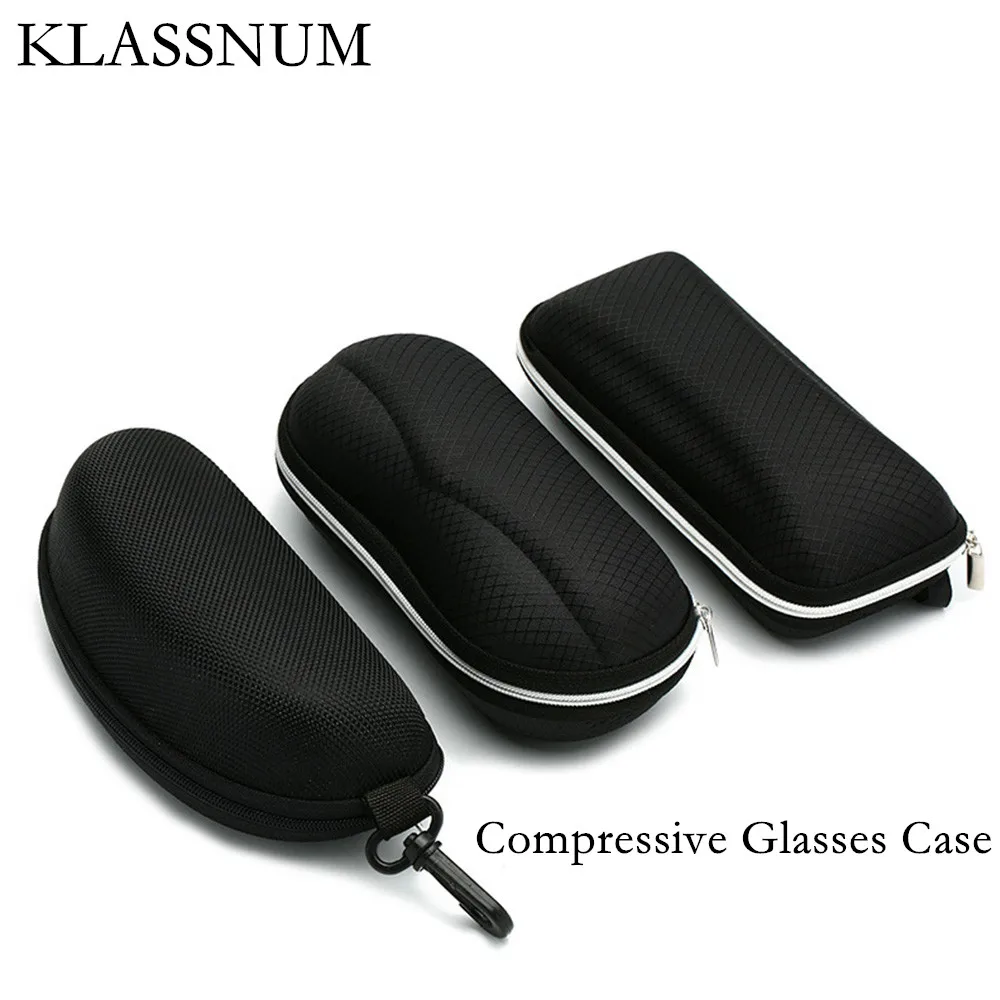 

Simple Black Eyewear Cases Sunglasses Case For Women Glasses Box With Lanyard Zipper Glasses Case Hard For Men Glasses Cloth Bag