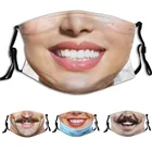Новая забавная Красивая маска для косплея рот для женщин и мужчин, Пылезащитная маска для Хэллоуина с принтом пятен для взрослых
