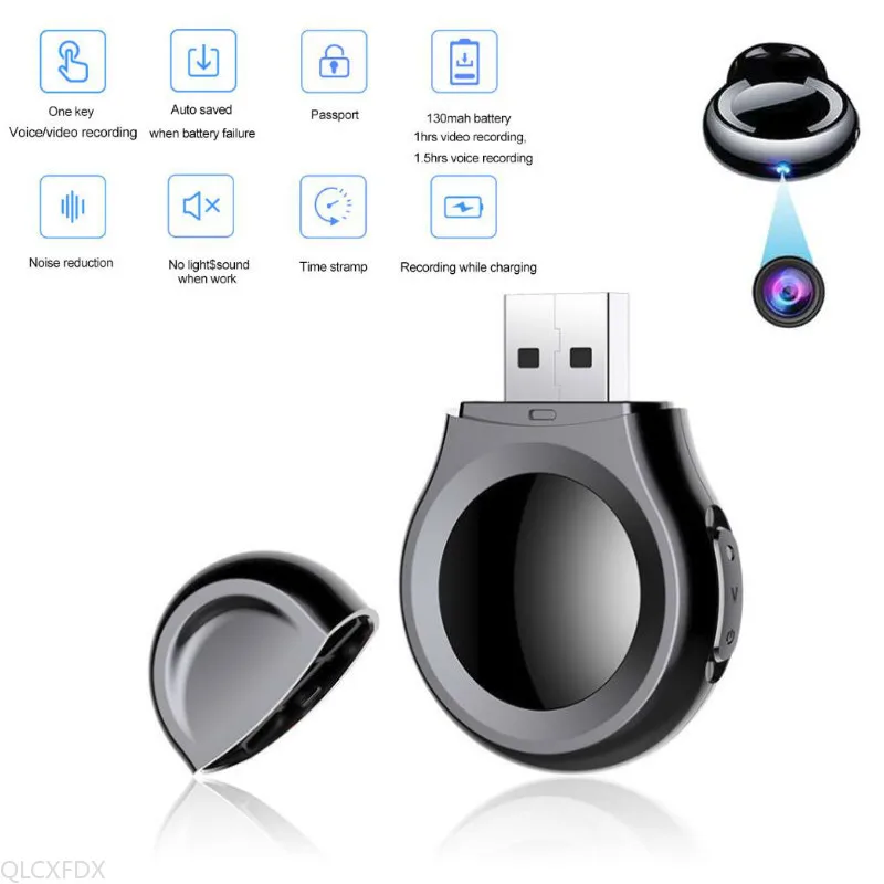 

New USB Portable Mini Compact 12MP Video Camera HD 1080P USB Video Loop Audio Recorder Built-in Microphone and Memory