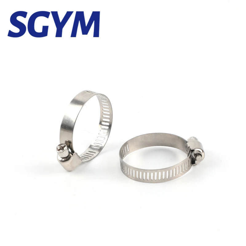 

100pcs Stainless Steel Adjustable Drive Hose Clamp Fuel Line Worm Size Clip Hoop Hose Clamp 19-29mm