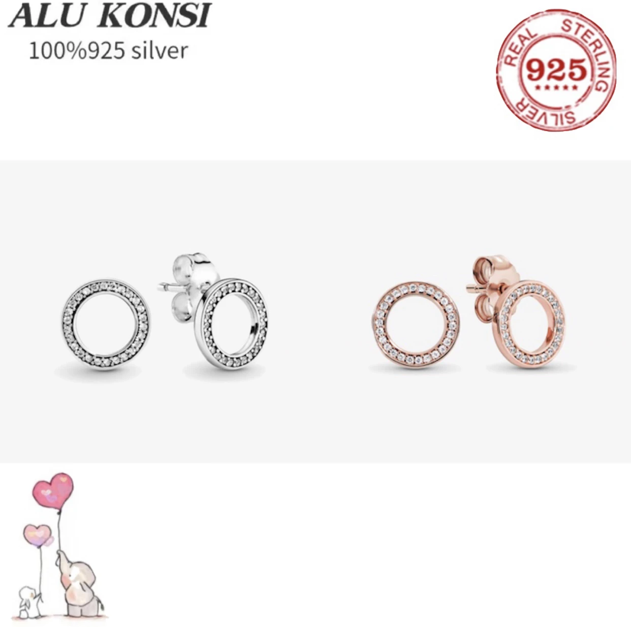 

Hot Sale high quality 100% 925 Sterling Silver Fit Original pan earrings For Women temperament luxury DIY Jewelry wedding gift