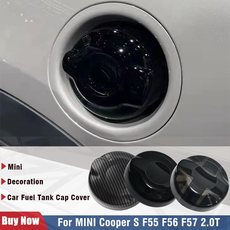 Фото Для Mini Cooper S JCW F55 F56 F57 2.0T, черная накладка на топливный бак в стиле Ray, аксессуар для стайлинга автомобиля, пластиковый декоративный элемент. №2