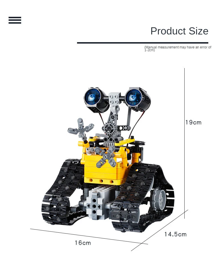 

STEM Projects for Kids Ages 8-12, Remote & APP Controlled Robot Building Block Toys, Waili Programming Robot, Gifts for Boys