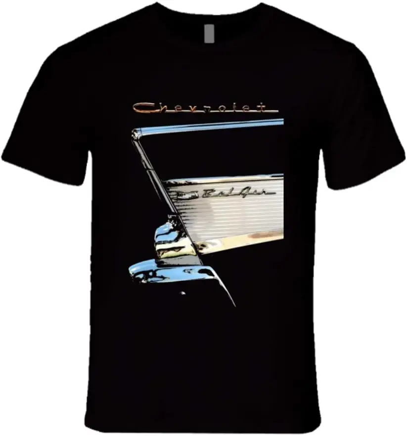 Чорна класична подарункова футболка преміум-класу Chevy Fin 57 L