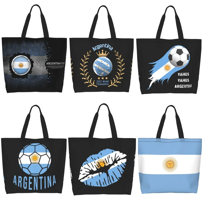 

Love Argentina Soccer Funny Tote Bag Casual Shopping Storage Bag Reusable Handbag Casual Shoulder Bag for Women Men