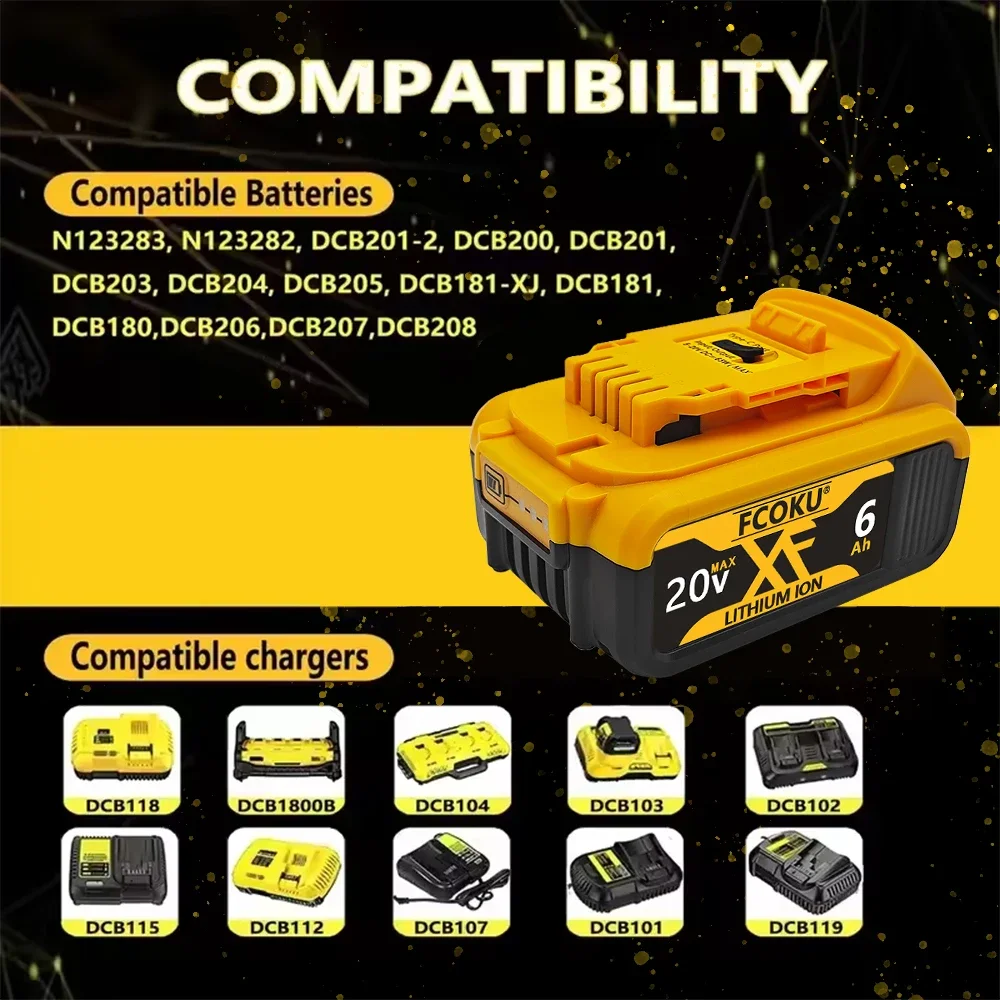 Фото 8,0 Ач, новые оригинальные аккумуляторные батареи 20 В, для DEWALT DCB184 DCB181, DCB182 DCB200, сменные батареи + порт Type-c №4