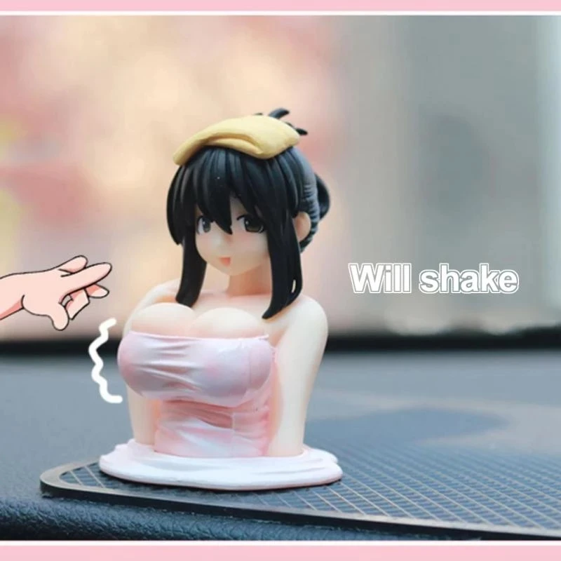 

Sexy Anime Shaking Boobs Console Dashboard Interior Accessory Girls Boys Kanako For Car Sexy Doll Figurine Car Decoration GIFT
