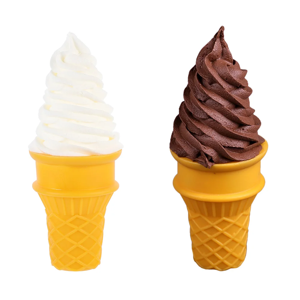 

2Pcs Artificial Model Cones Realistic Dessert Props Pretend Play for Photography Props Kitchen Decoration
