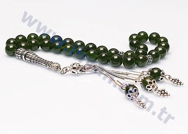IQRAH Jade Stone Rosary (925 STERLING SILVER)