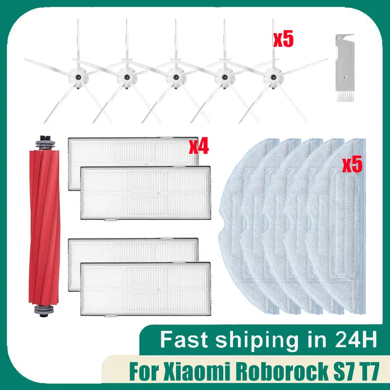 

Accessories For Xiaomi Roborock S7 Series / S7 Max / T7S Plus / G10 Vacuum Cleaner Part Main Side Brush Hepa Filter Replacement