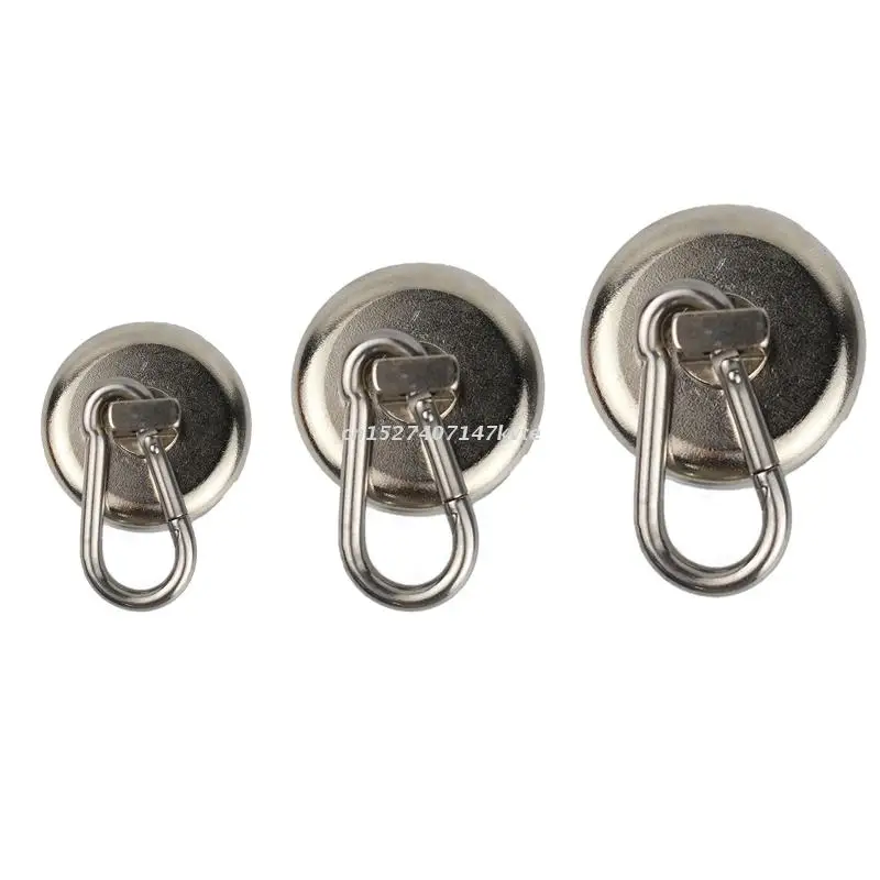 

4 Pcs Strong Metal Magnetic Hook Heavy Duty Neodymium Swivel Carabiner Hook