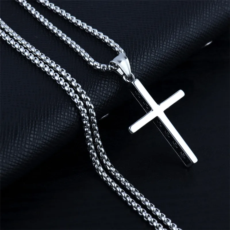 

Simple Cross Pendant Necklace For Women Men Vintage Punk Jewelry Chain On the Neck Statement Necklace Christian Ornament Gifts